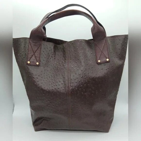 Diane von Furstenberg Leather Ostrich Embossed Addison Tote​ - Picture 11 of 13